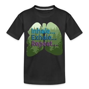 Ruhiges Atmen Tee | Einatmen, ausatmen, wiederholen, Achtsamkeit - Kinder Premium Bio T-Shirt - Schwarz - Vorne