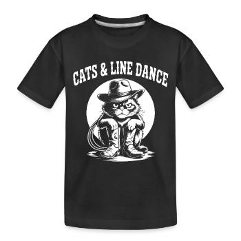 Danse en ligne Cowboy Chat - T-shirt bio Premium Enfant - noir - Devant