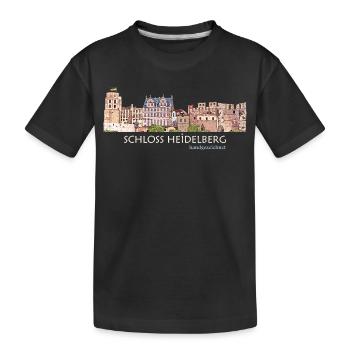 Panorama du palais de Heidelberg, dessin à la main - T-shirt bio Premium Enfant - noir - Devant