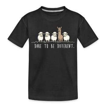 Osez être différent – Alpaga et mouton en disant - T-shirt bio Premium Enfant - noir - Devant