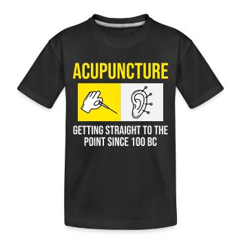 L'acupuncture : aller droit au but - T-shirt bio Premium Enfant - noir - Devant