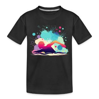 Swimmer, Swimming Woman, Swimming Instructor - Kids' Premium Organic T-Shirt - black - Front