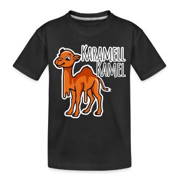 Kamel aus Karamell - lecker und lustiger Witz - Kinder Premium Bio T-Shirt - Schwarz - Vorne