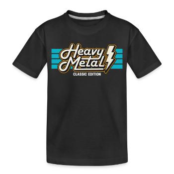 Insigne rétro Heavy Metal avec éclairs - T-shirt bio Premium Enfant - noir - Devant