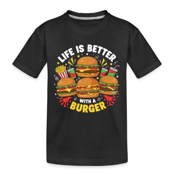 Burger Hamburger - T-shirt bio Premium Enfant - noir - Devant