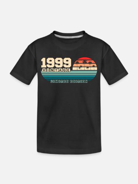 26th Birthday 1999 Vintage 1999 Retro Sunset - Kids' Premium Organic T-Shirt - black