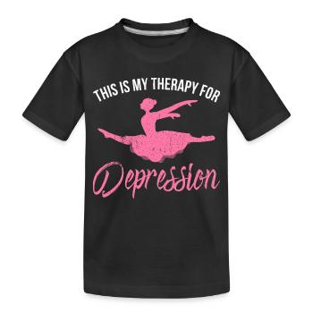 Tanztherapie gegen Depressionen Pink - Kinder Premium Bio T-Shirt - Schwarz - Vorne
