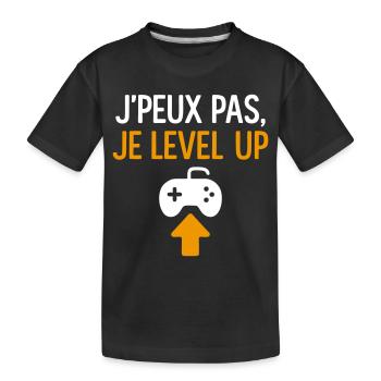 J’peux pas – je level up Geek Gamer Gaming - T-shirt bio Premium Enfant - noir - Devant