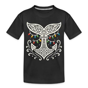 Nageoire de baleine de Noël maritime avec ancre - T-shirt bio Premium Enfant - noir - Devant