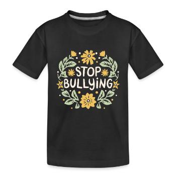 Arrêter de harceler, intimider, harceler, prévention - T-shirt bio Premium Enfant - noir - Devant