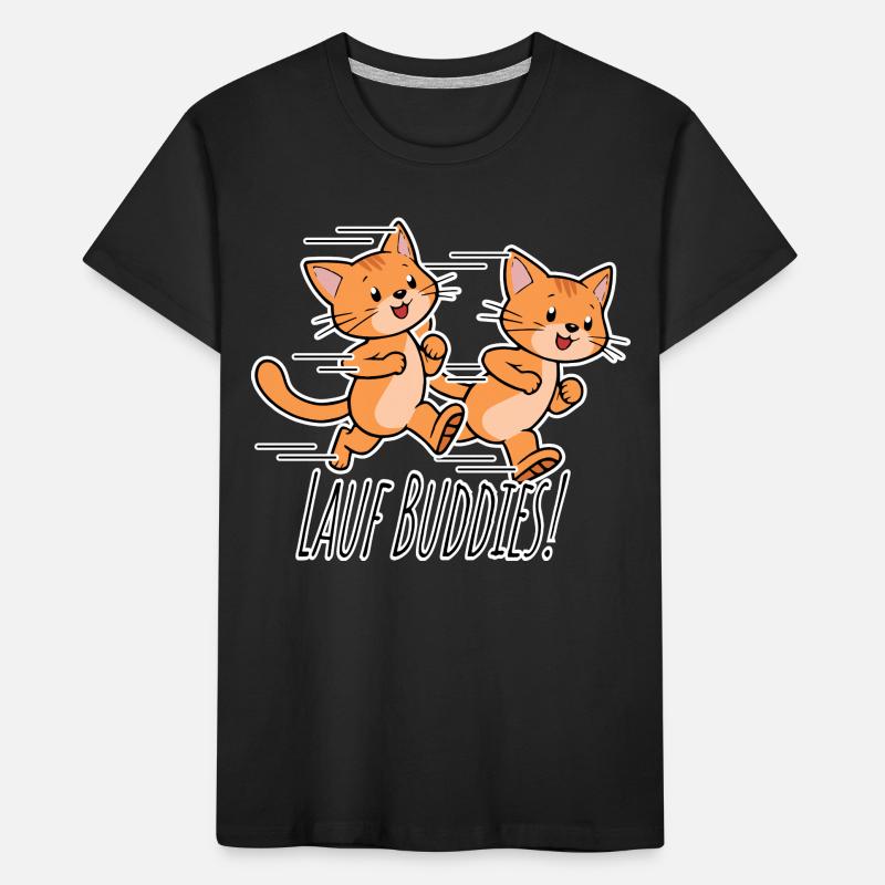 Courez, les amis ! Équipe de course de chats mignonne ! T-shirt bio Premium Enfant