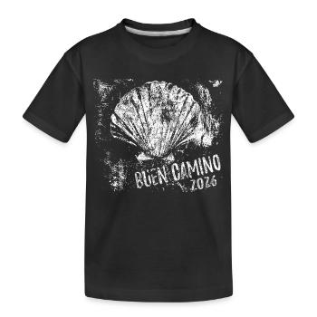 Buen Camino 2026 | Way of St. James, Pilgrims, Santiago - Kids' Premium Organic T-Shirt - black - Front