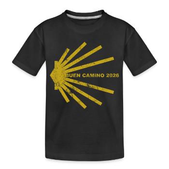 Buen Camino 2026 | Way of St. James, Pilgrims, Santiago - Kids' Premium Organic T-Shirt - black - Front