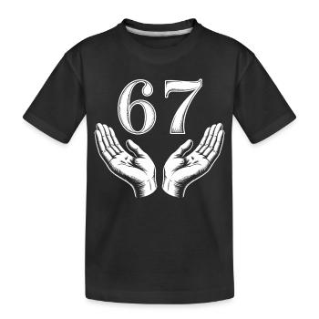 Funny 67 Meme Hands Gen Alpha Humor - Kids' Premium Organic T-Shirt - black - Front
