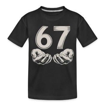 Lustiges 67 Meme Hände Gen Alpha Humor - Kinder Premium Bio T-Shirt - Schwarz - Vorne