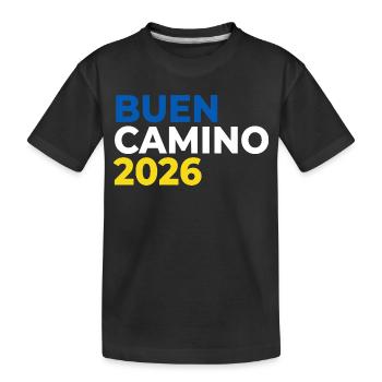 Buen Camino 2026 | Way of St. James, Pilgrims, Santiago - Kids' Premium Organic T-Shirt - black - Front