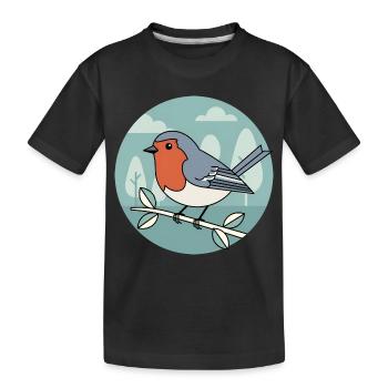 robin - Kids' Premium Organic T-Shirt - black - Front