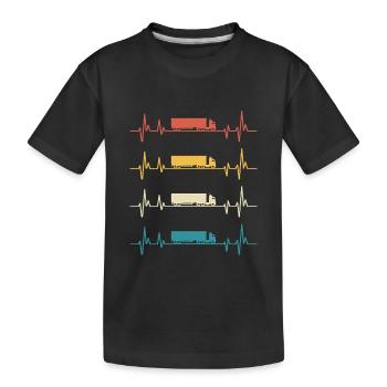 camion heartbeat routier cadeau chauffeur - T-shirt bio Premium Enfant - noir - Devant