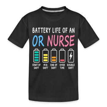 Akkustand einer OP Pflegekraft Humor - Kinder Premium Bio T-Shirt - Schwarz - Vorne