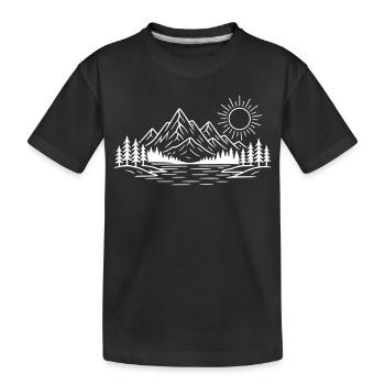 Forêt naturelle des montagnes - T-shirt bio Premium Enfant - noir - Devant