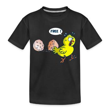 La libération du poussin - T-shirt bio Premium Enfant - noir - Devant