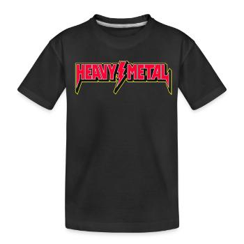Heavy Metal Emblem with Lightning Bolt - Kids' Premium Organic T-Shirt - black - Front