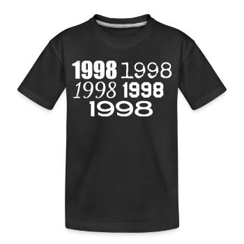 1998 - Kinder Premium Bio T-Shirt - Schwarz - Vorne