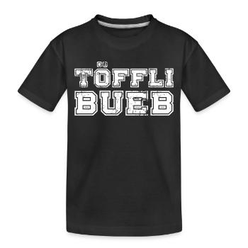Töfflibueb College Style Distressed - Kinder Premium Bio T-Shirt - Schwarz - Vorne