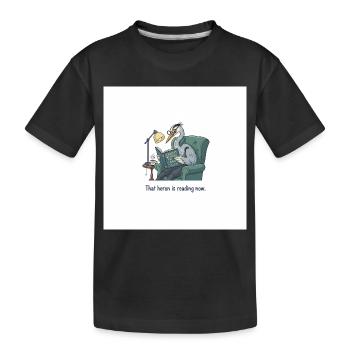 Quantum Bird Reading in Armchair - Kids' Premium Organic T-Shirt - black - Front