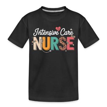 Infirmière en soins intensifs colorée - T-shirt bio Premium Enfant - noir - Devant