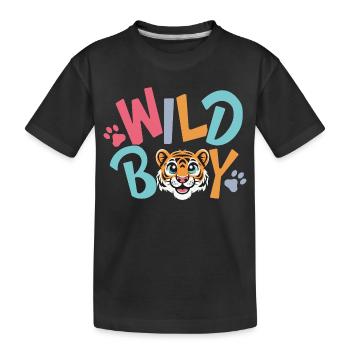 Wild Boy – Un mignon design de tigre pour enfants - T-shirt bio Premium Enfant - noir - Devant