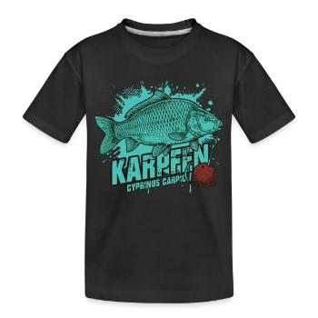 Karpfen – Der König des Sees - Kinder Premium Bio T-Shirt - Schwarz - Vorne