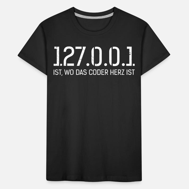 Science Coder 127.0.0.1 IS. WHERE CODER'S HEART IS Kids' Premium Organic T-Shirt