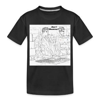 Mensch oder Roboter - Kinder Premium Bio T-Shirt - Schwarz - Vorne