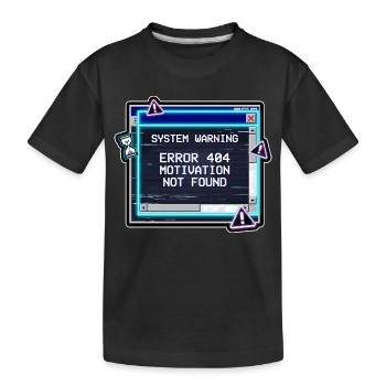 Error 404 Motivation Glitch - Kinder Premium Bio T-Shirt - Schwarz - Vorne