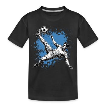 Soccer Shot Overhead Kick Goal Side Kick - Kids' Premium Organic T-Shirt - black - Front