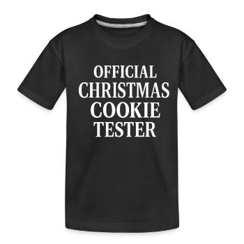 Official Christmas Cookie Tester - Kids' Premium Organic T-Shirt - black - Front