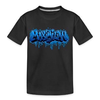 Graffiti MAXIMILIAN Name Gift Ideal Printabl - Kids' Premium Organic T-Shirt - black - Front