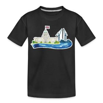 Hôtel de ville et grues de Belfast Skyline - T-shirt bio Premium Enfant - noir - Devant