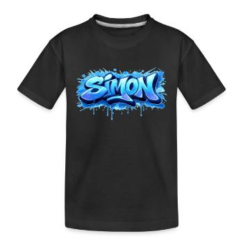 Graffiti SIMON Name Gift Ideal Printable - Kids' Premium Organic T-Shirt - black - Front