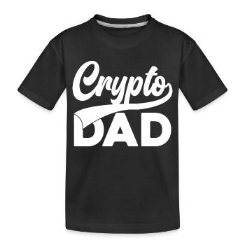 Crypto Dad Script Logo - Kinder Premium Bio T-Shirt - Schwarz - Vorne