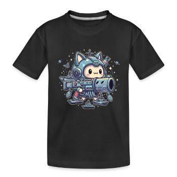 Weltraum Cutie Warrior - Kinder Premium Bio T-Shirt - Schwarz - Vorne