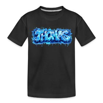 Graffiti Thomas Name Gift Ideal Printable - Kids' Premium Organic T-Shirt - black - Front
