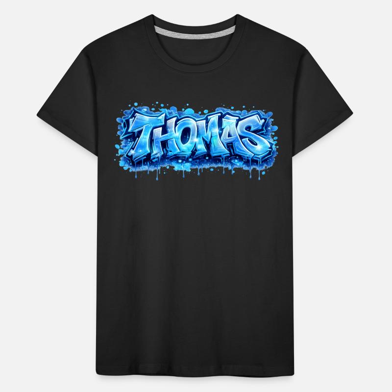 Graffiti   Thomas Prénom cadeau idéal imprimable  T-shirt bio Premium Enfant
