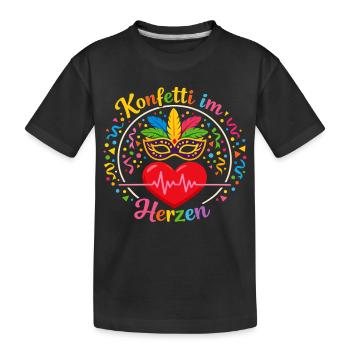 Fête de confettis Confettis Costume Carnaval Carnaval - T-shirt bio Premium Enfant - noir - Devant