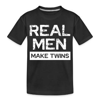 Les vrais hommes font des jumeaux - T-shirt bio Premium Enfant - noir - Devant