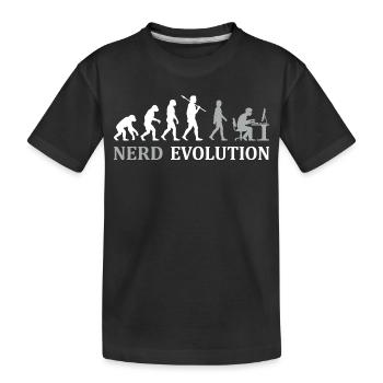 Nerd Evolution – Vom Affen zum PC-Profi - Kinder Premium Bio T-Shirt - Schwarz - Vorne