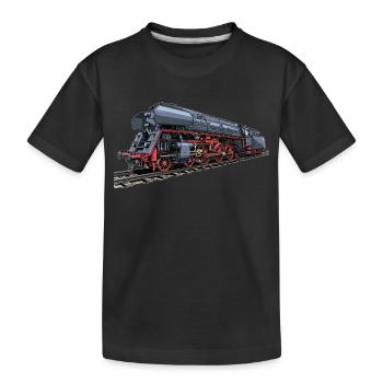 Locomotive à vapeur au look rétro 01 519 - T-shirt bio Premium Enfant - noir - Devant