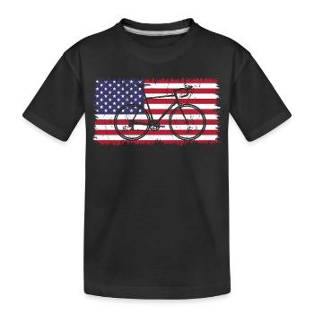 Radsport USA - Kinder Premium Bio T-Shirt - Schwarz - Vorne