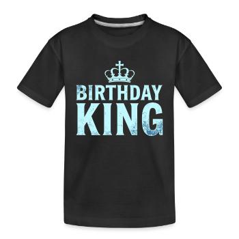 Birthday King Krone Herren Geburtstag Outfit - Kinder Premium Bio T-Shirt - Schwarz - Vorne